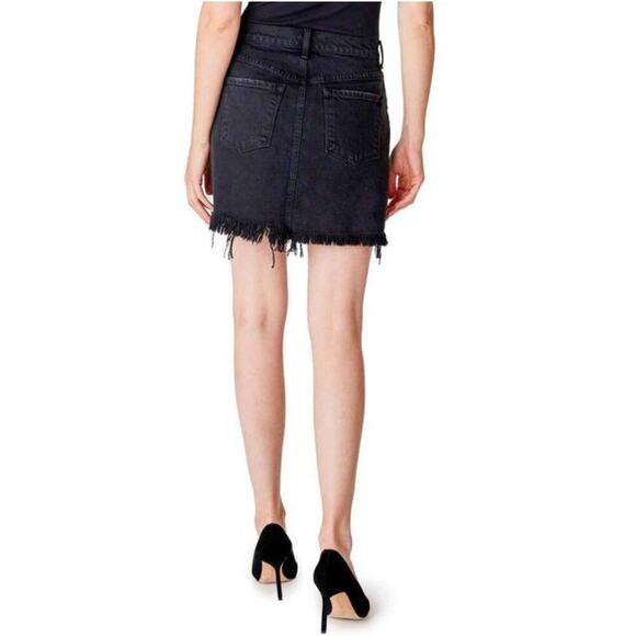 New J Brand Women's Black Jules High Rise Frayed Hem Mini Skirt - Picture 5 of 9